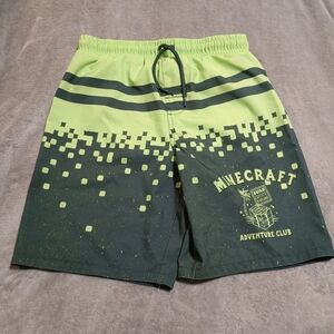Minecraft Boys Size 10/12 Green Swim Trunks